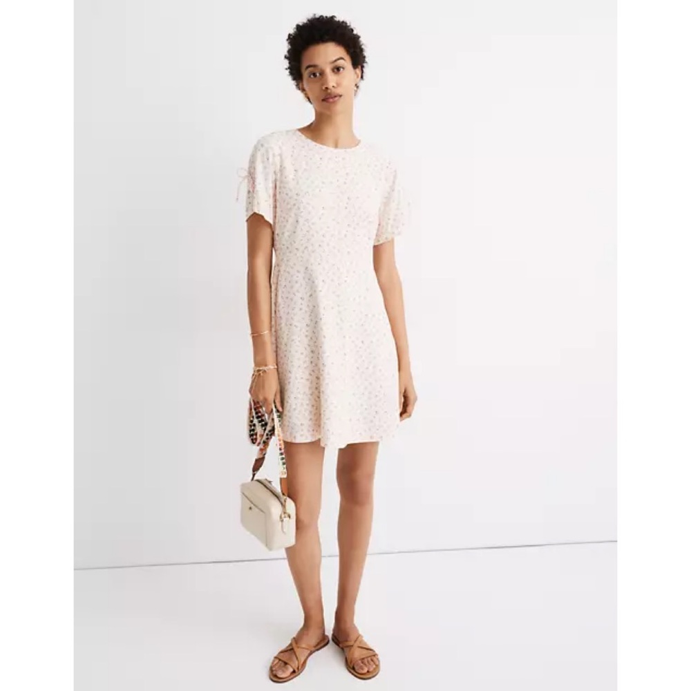 Madewell tie sleeve fit & flare sundress floral